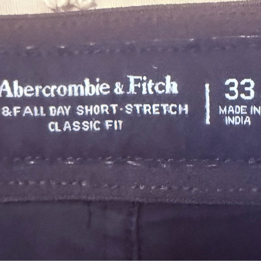 Abercrombie & Fitch Dark Blue Men's Flat Front Shorts - Picture 2 of 4
